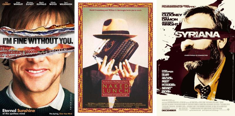 Michel Gondry's Eternal Sunshine of the Spotless Mind (2004), David Cronenberg's Naked Lunch, Stephen Gaghan's Syriana (2005)